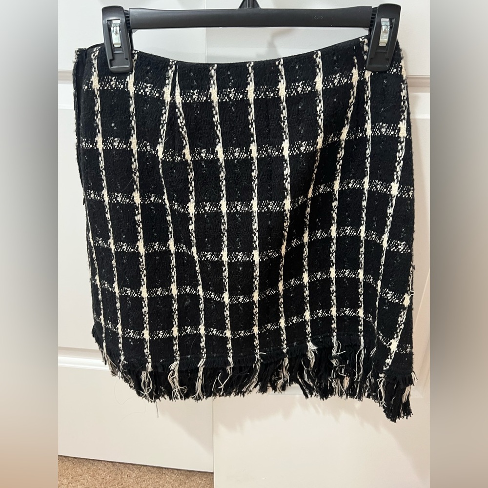 Tory Burch wool mini skirt with fringe